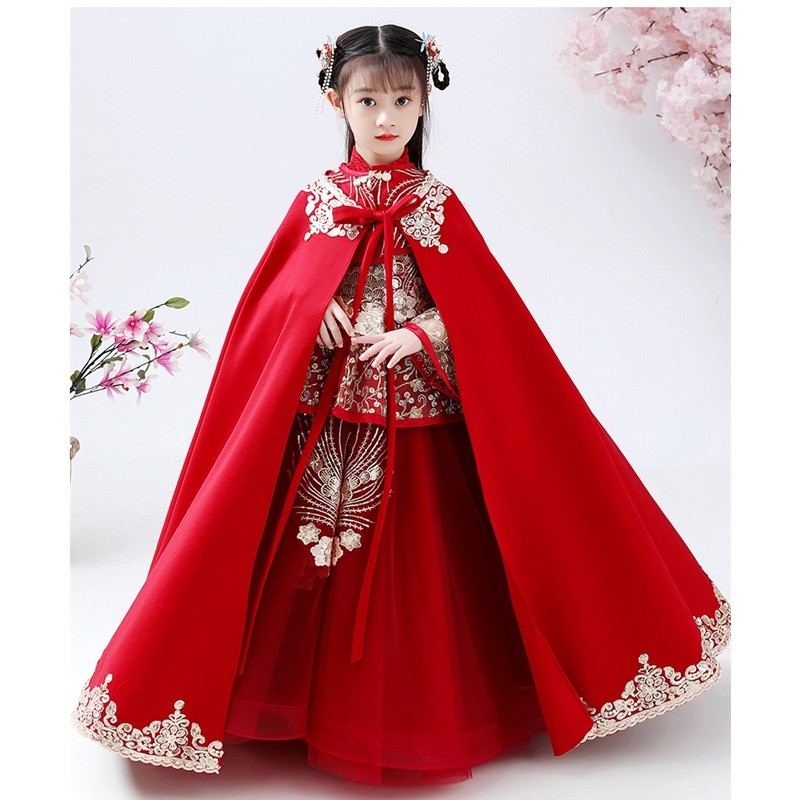 Winter Clothing Kids - Costume Hanfu Cheongsam pour filles, vêtements