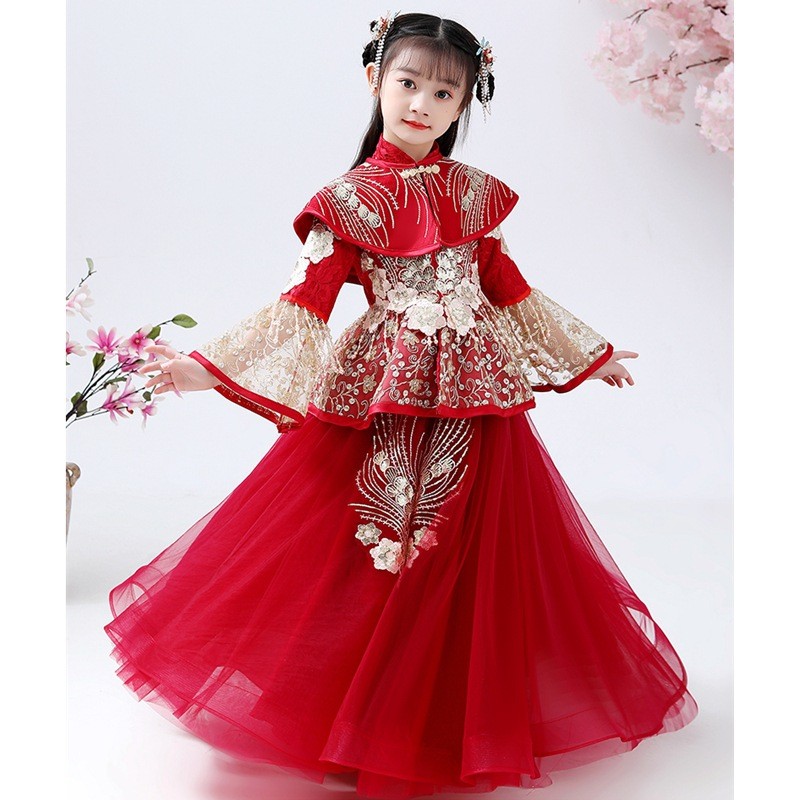 Costume Hanfu Cheongsam pour f - Winter Clothing Kids avis et prix